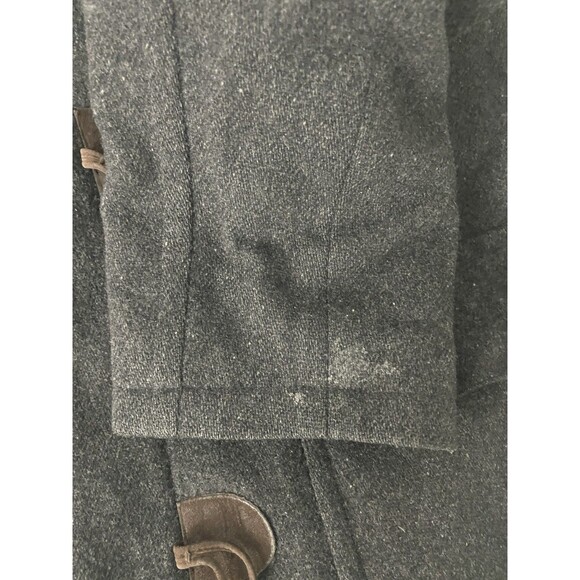 Vintage 90s LL Bean Duffle Coat Men Wool Hooded Toggle Jacket Gray Size small - Picture 7 of 16